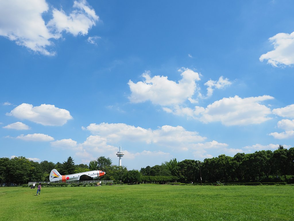 青空の下で