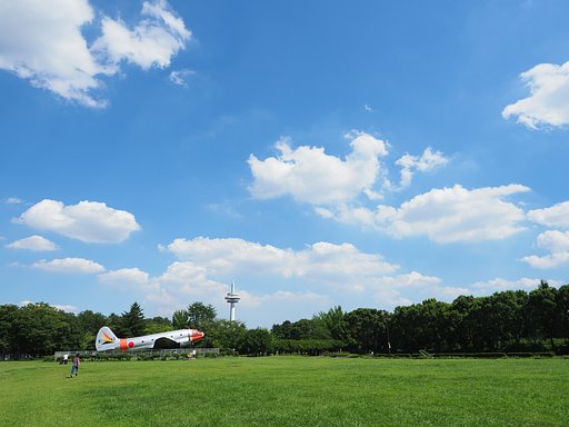 青空の下で