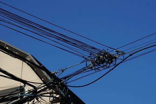 ☎線と電線