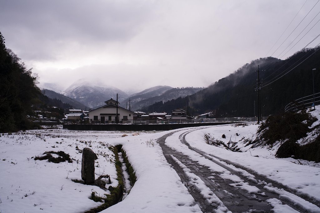 初冬に雪が