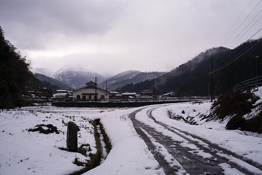 初冬に雪が