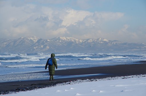 砂浜の散歩