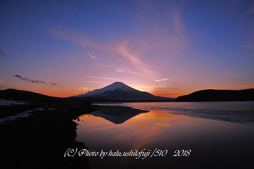 焼けの逆さ富士