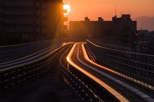 初春の夕暮れ_我が町にて