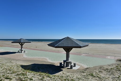 青空、太平洋、砂浜