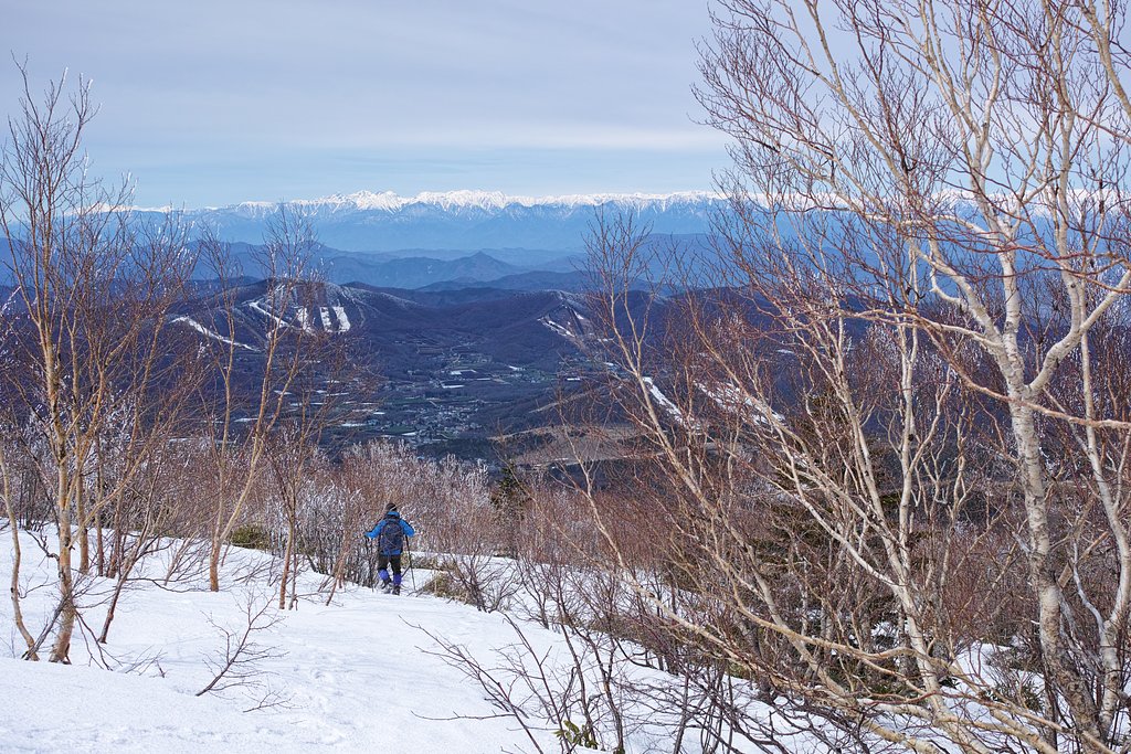 槍穂を見ながら下山