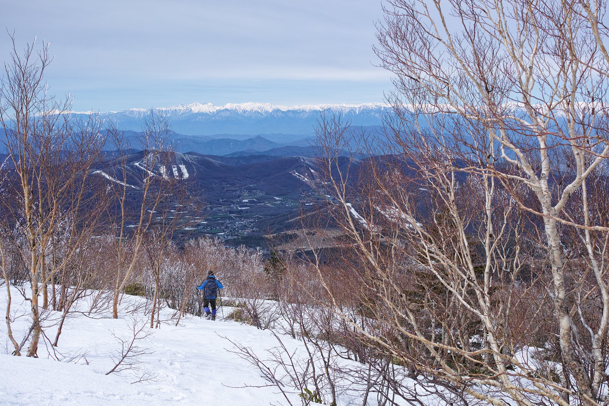 槍穂を見ながら下山
