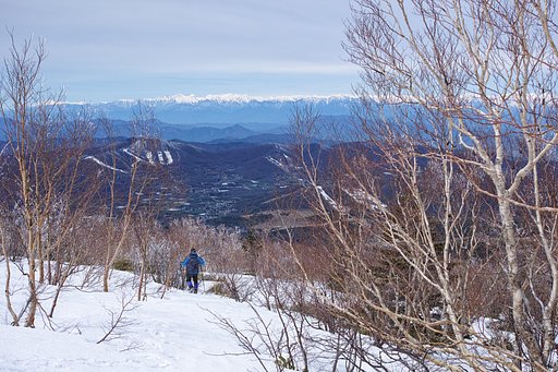 槍穂を見ながら下山