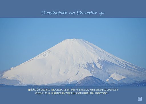 おろしたての白妙よ