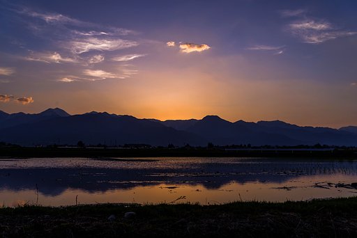 安曇野の夕暮れ
