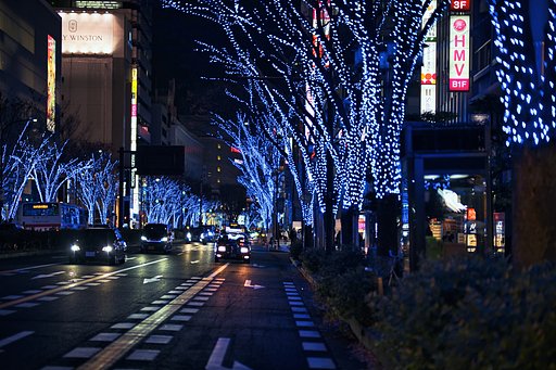 青い電飾