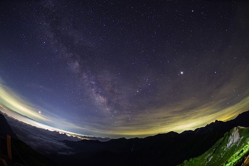 北アルプス星景