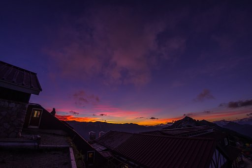 北アルプス夕景