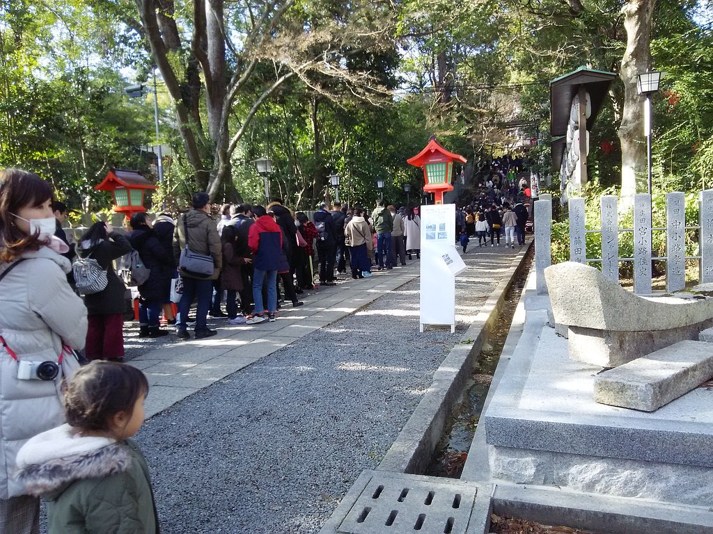 元旦当日はお参りには、長蛇の列
