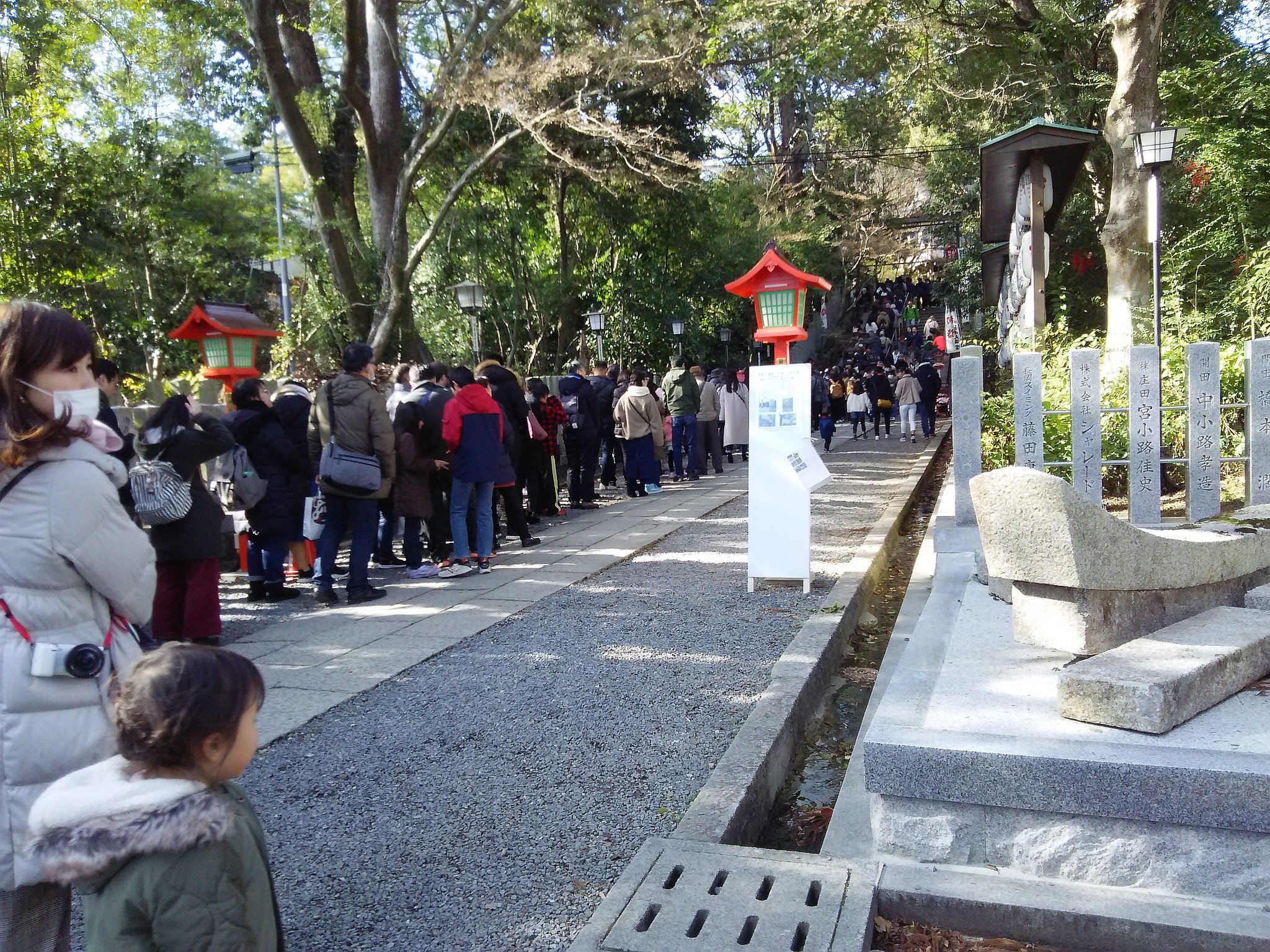 元旦当日はお参りには、長蛇の列