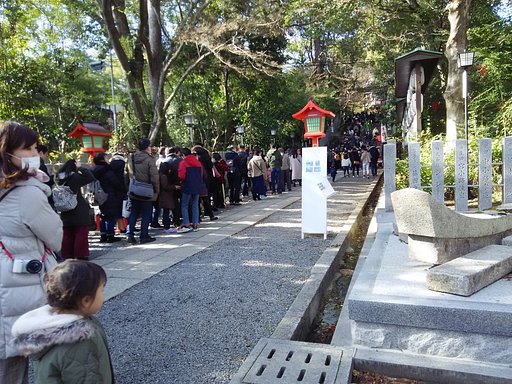 元旦当日はお参りには、長蛇の列