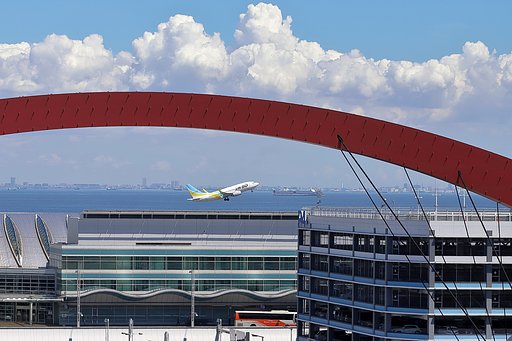 積乱雲と旅客機