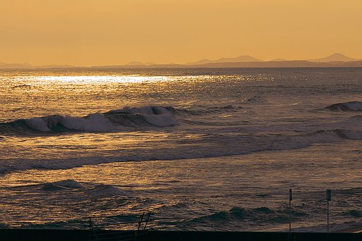 夕日は見られず