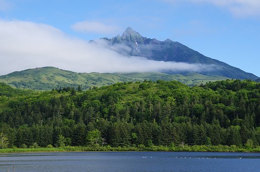オタトマリ湖からの利尻山
