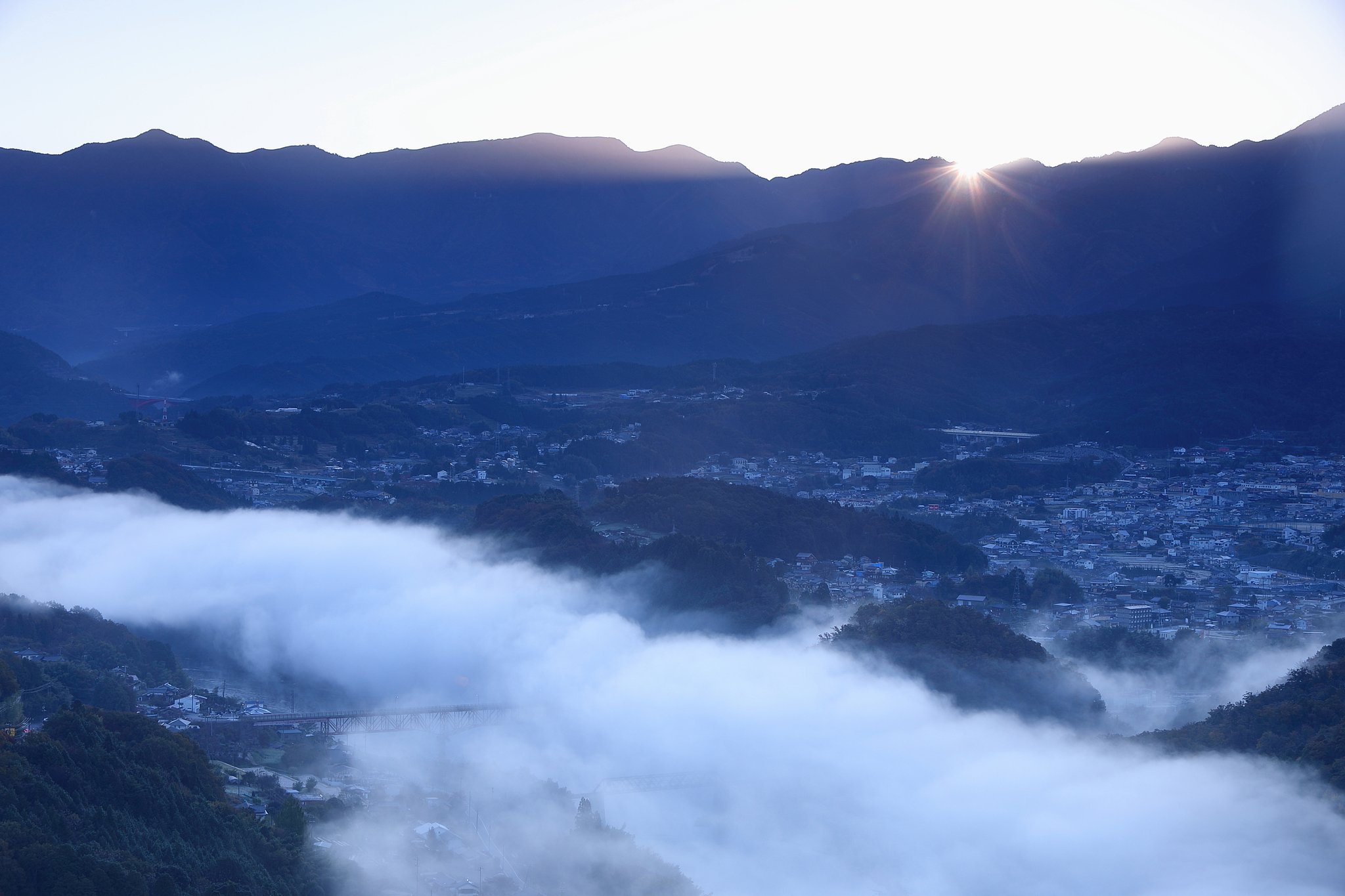 苗木城址 日の出