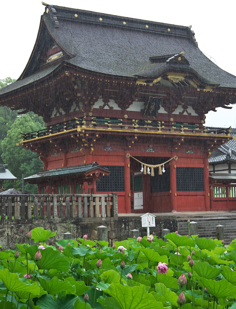 雨の隨神門