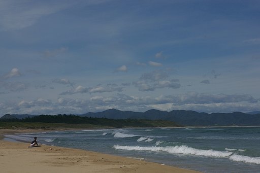 台風一過の海辺