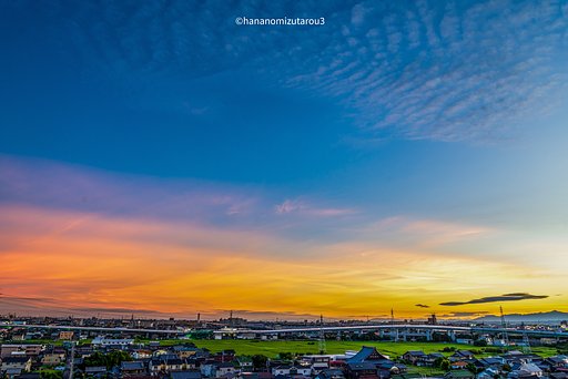 南南西で見えた夕焼け