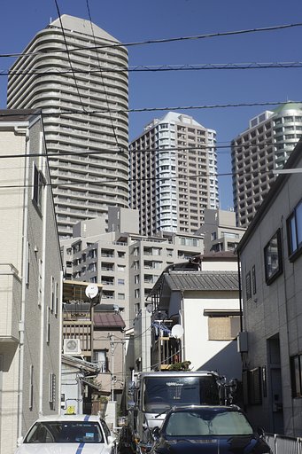 住吉神社付近から見た高層マンション