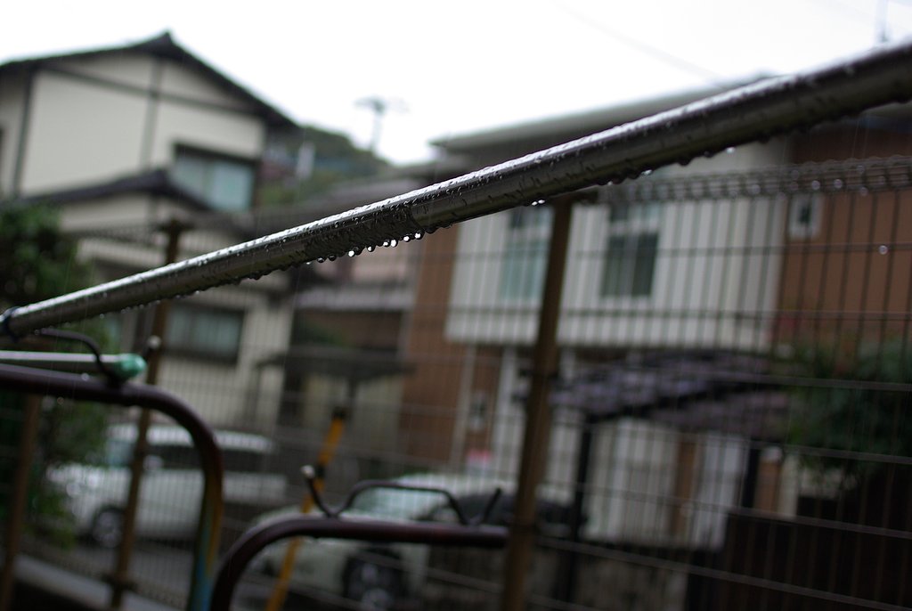 雨と物干し