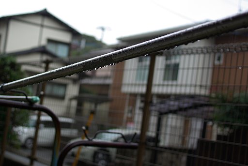 雨と物干し