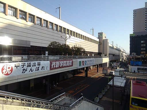 宇都宮駅にある応援の横断幕