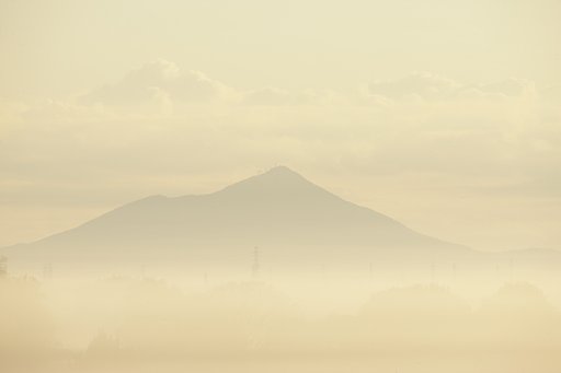 朝の筑波山