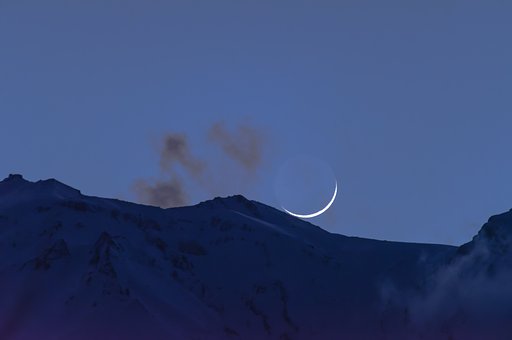 月齢　1.2の月没