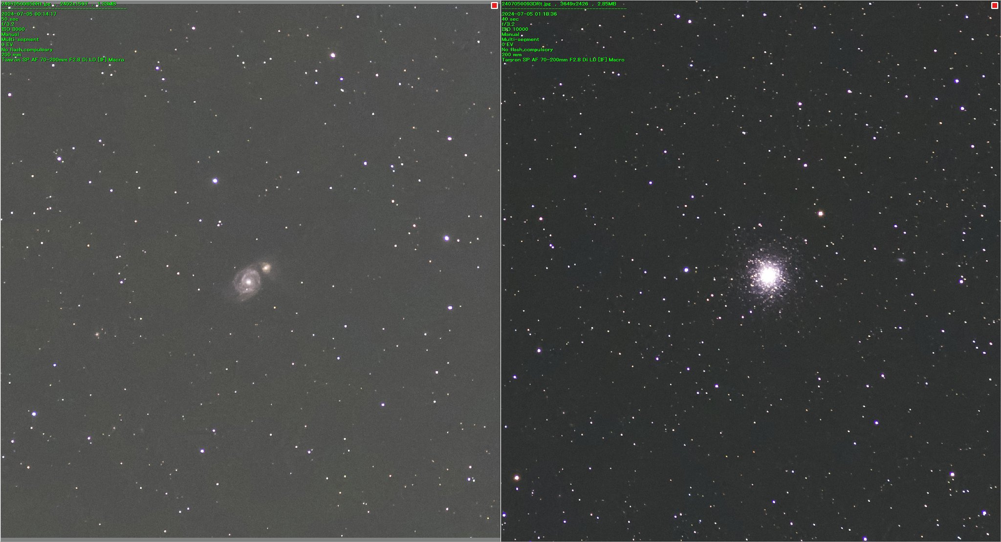 子持ち星雲M51 ＆ ヘルクレス座球状星団M13