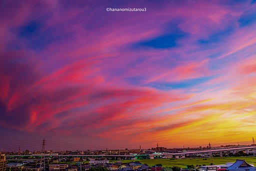 【暑】真っ赤な夕焼け