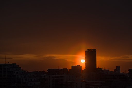 夕暮れの花粉光環