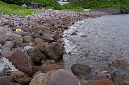 漁師小屋のある風景