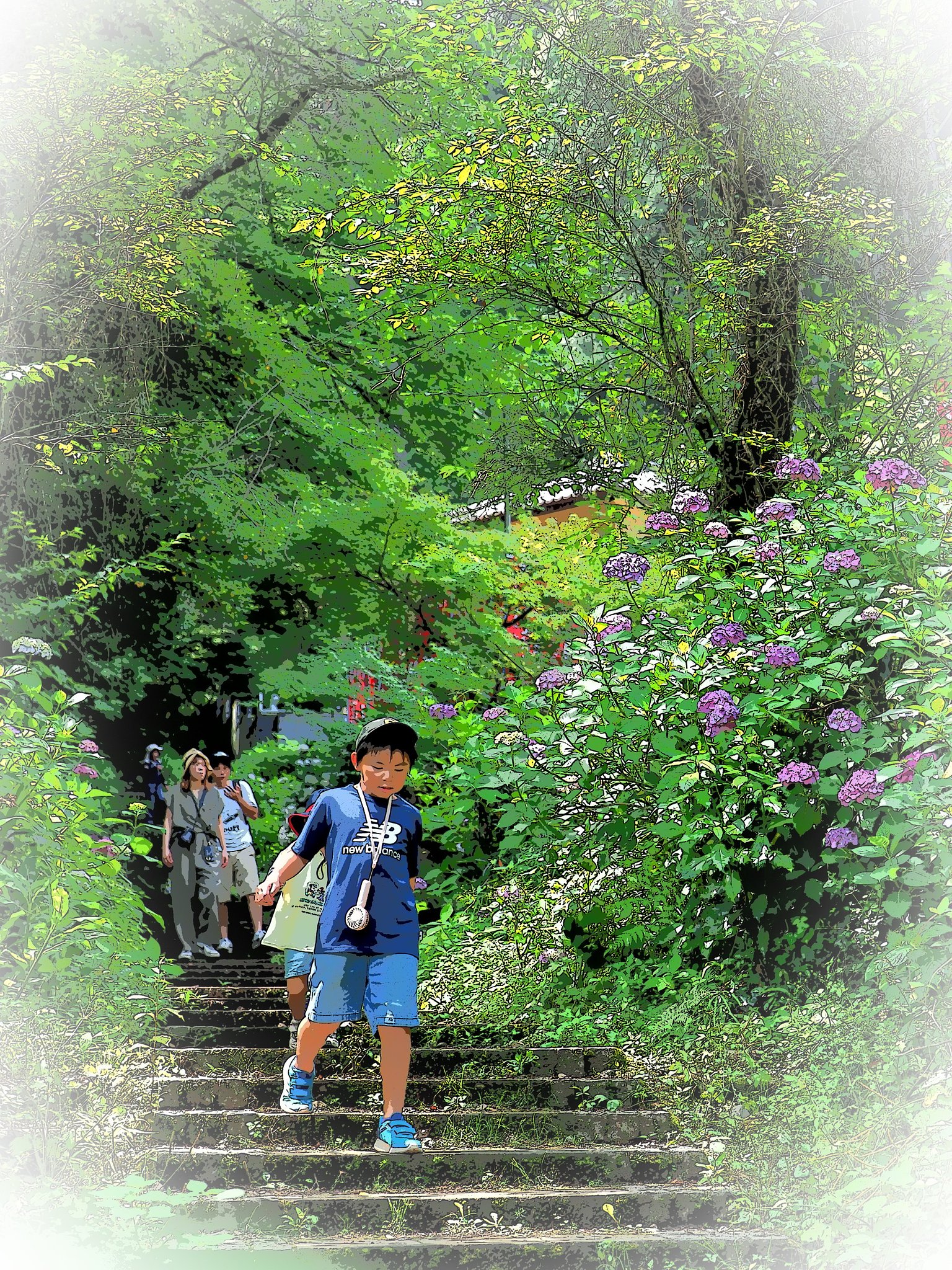 坂のある風景～あじさい坂～