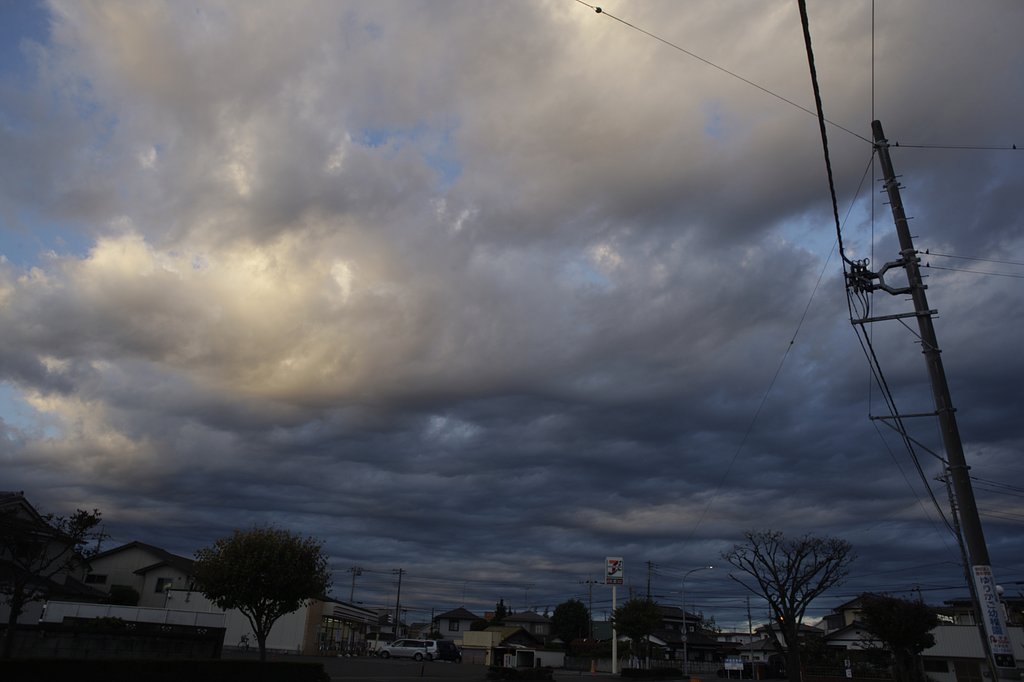 秋の朝に見る空