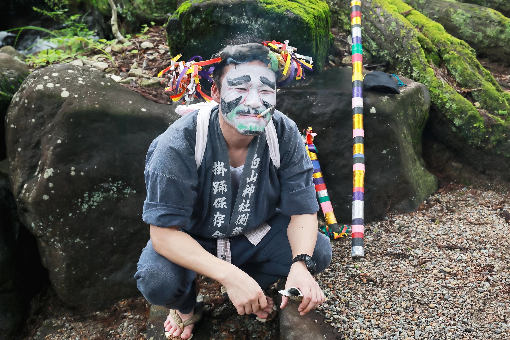 祭りで一服