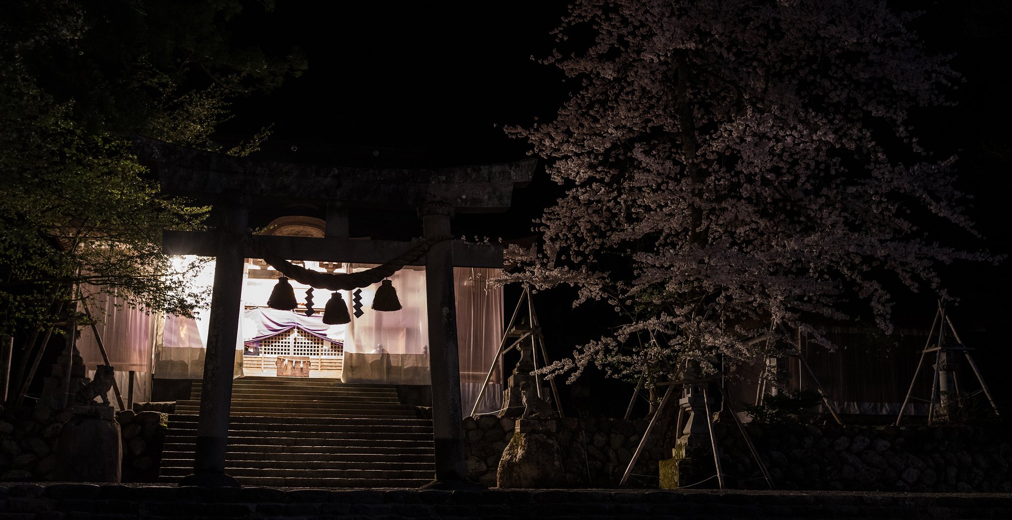 真夜中の白川郷Ⅰ_白川八幡神社