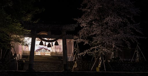 真夜中の白川郷Ⅰ_白川八幡神社