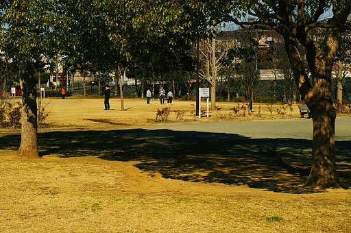 公園で遊ぶ少年たち