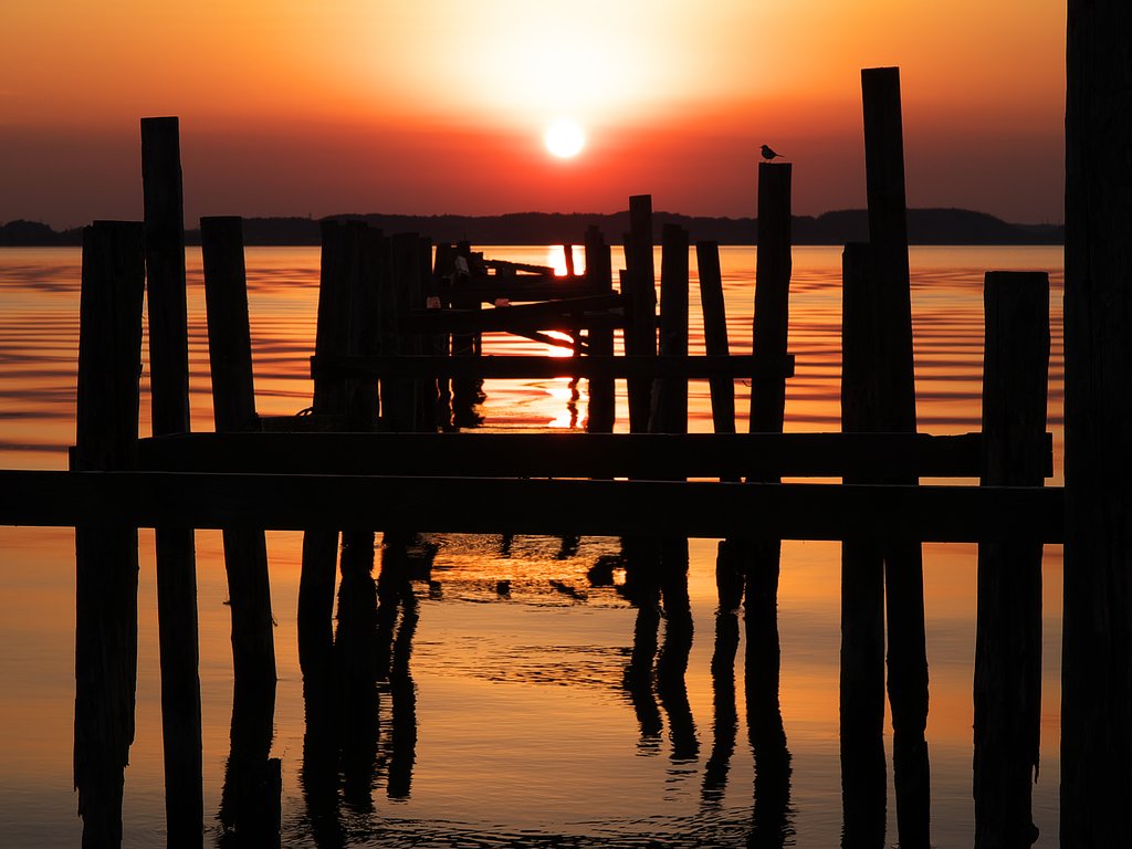 湖面と夕空の境界4