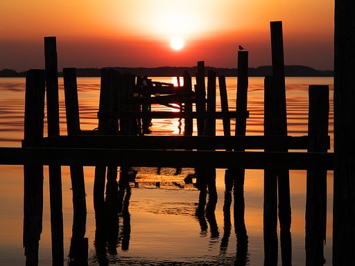 湖面と夕空の境界4
