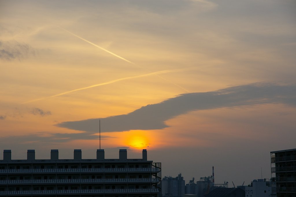 新年の夕日