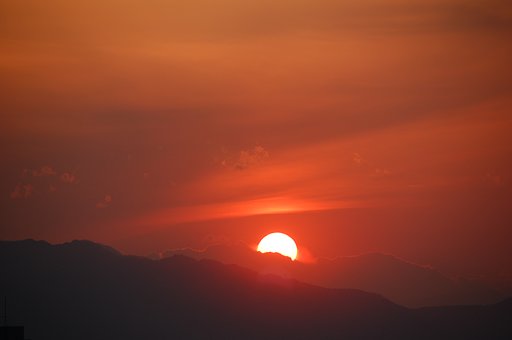 本日の夕陽