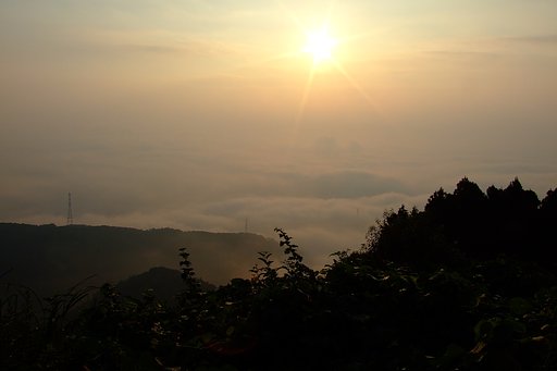 朝焼けの雲海