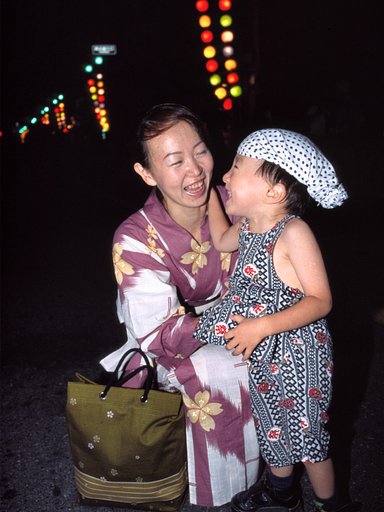 祭りの親子