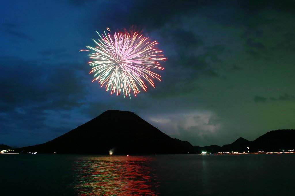 湖上の花火